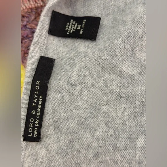 Lord & Taylor 100% Cashmere 2-Ply Button Front Cardigan Gray M Quiet Luxury - Picture 5 of 5